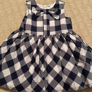 Carter's Navy and White Checkered Dress with Bow